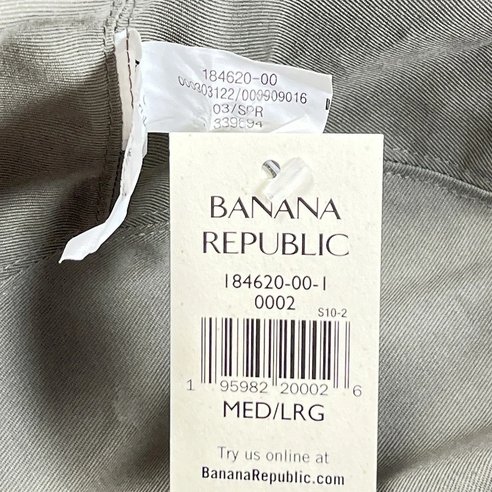 Vintage Y2K Bucket Hat Banana Republic Men M/L Khaki Cotton Fishing Safari Cream